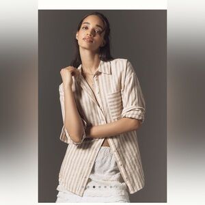 Anthropologie Bennet Buttondown Shirt by Maeve: Linen Edition